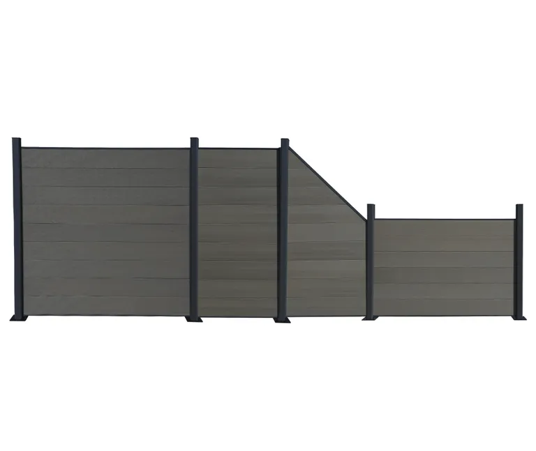 HORI WPC Sichtschutzzaun Stecksystem Safety Schutzummantelung Schrägelement 2