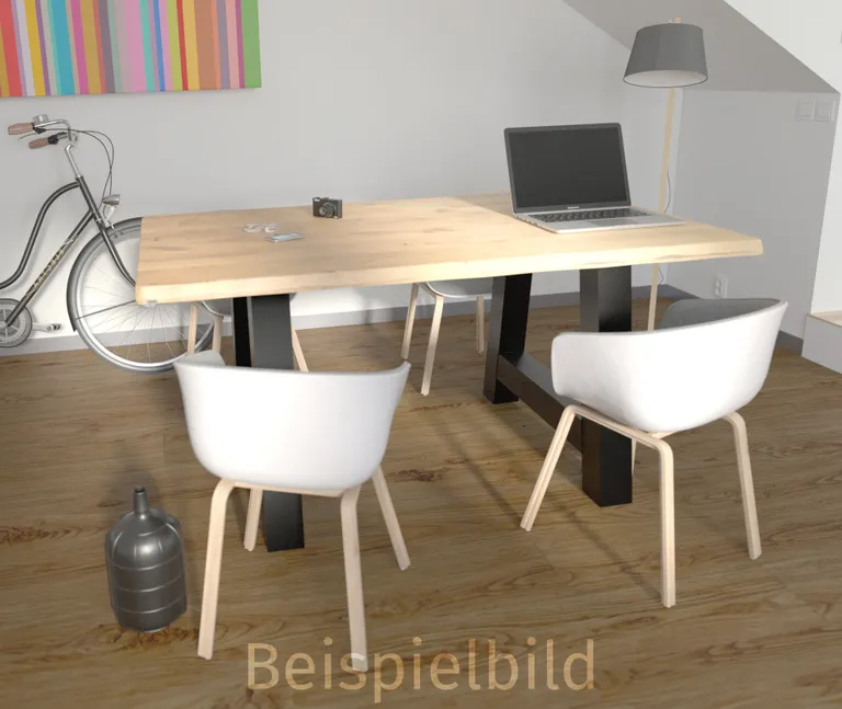 D-SYN mySquare Esstisch Massivholz Eiche gerade kante Komplettset 16