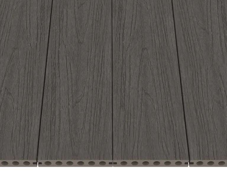 NewTechWood Terrassendielen WPC Hohlkammer Gigante Silver Gray Holzstruktur gebürstet / glatt gebürstet Co-Extrudiert 22,5 x 210 mm 1