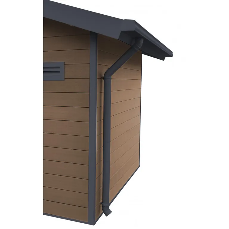 HORI Regenrinnen-Set für WPC Gartenhaus mit Satteldach 1