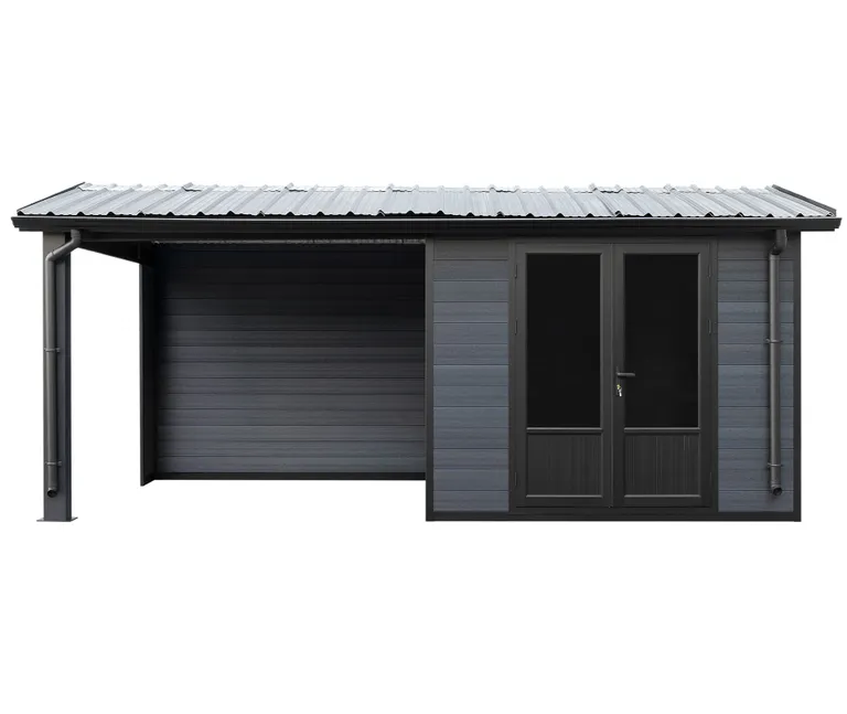 HORI Gartenhaus WPC Satteldach anthrazit 4