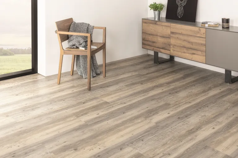 HORI Klick-Vinylboden HDF Kiefer gebürstet Landhausdiele 0