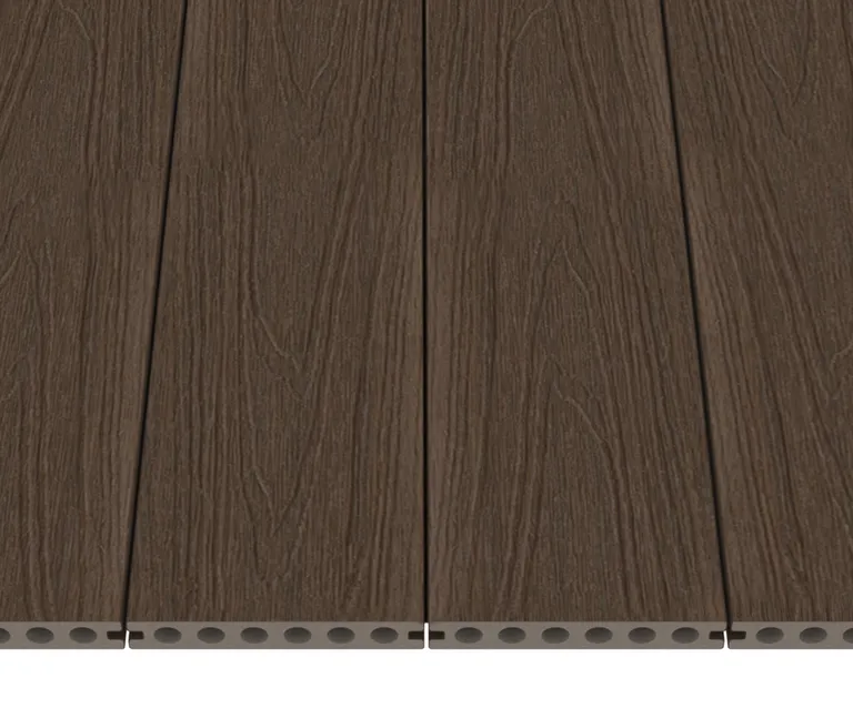 NewTechWood Terrassendielen WPC Hohlkammer Gigante Ipe Holzstruktur gebürstet / glatt gebürstet Co-Extrudiert 22,5 x 210 mm 1