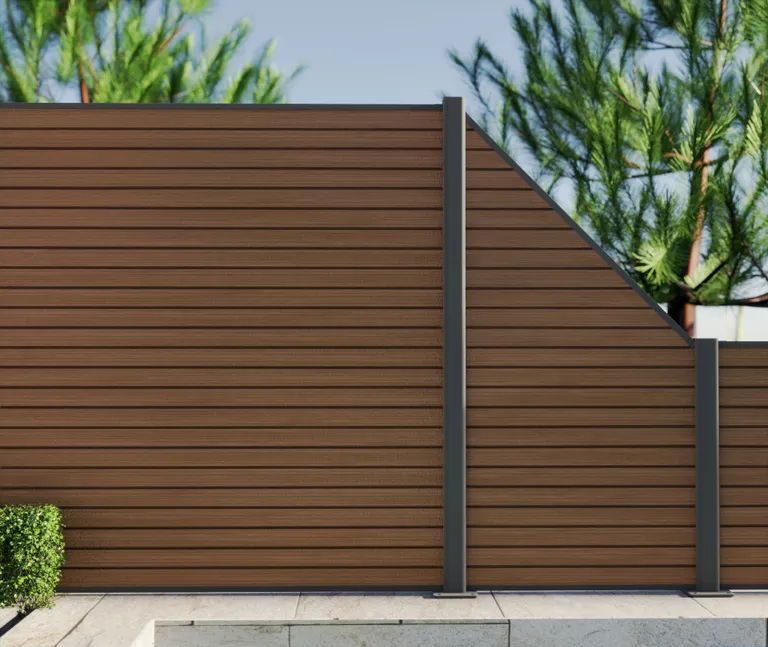 HORI WPC Sichtschutzzaun Stecksystem Rhombus-Style Schrägelement co-extrudiert 8