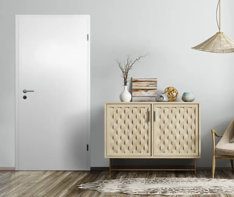 HORI Zimmertür Weißlack RAL9010 Wabe Eckkante 1