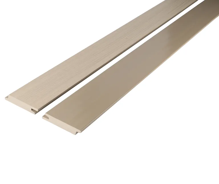 HORI WPC Fassadenverkleidung Massiv Rhombus-Design beige glatt/gebürstet  99x18mm 1