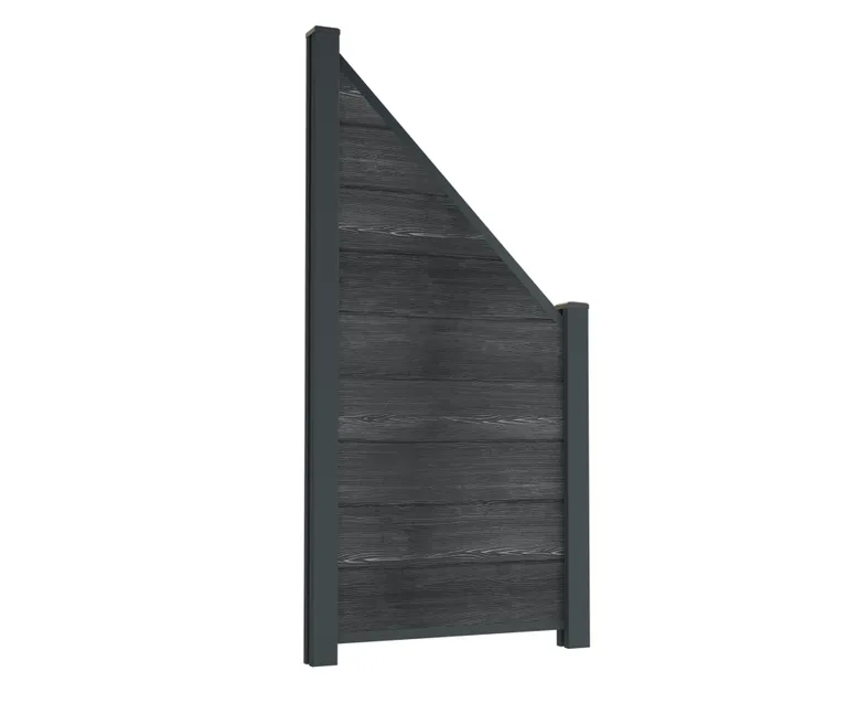 HORI Wood-Design WPC Sichtschutzzaun Stecksystem Schrägelement ohne Pfosten 1