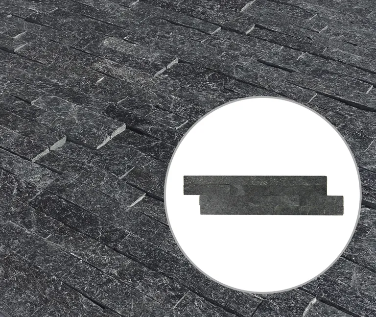 HORI Wandverkleidung Natursteinverblender Manaslu Kristall Schwarz 0