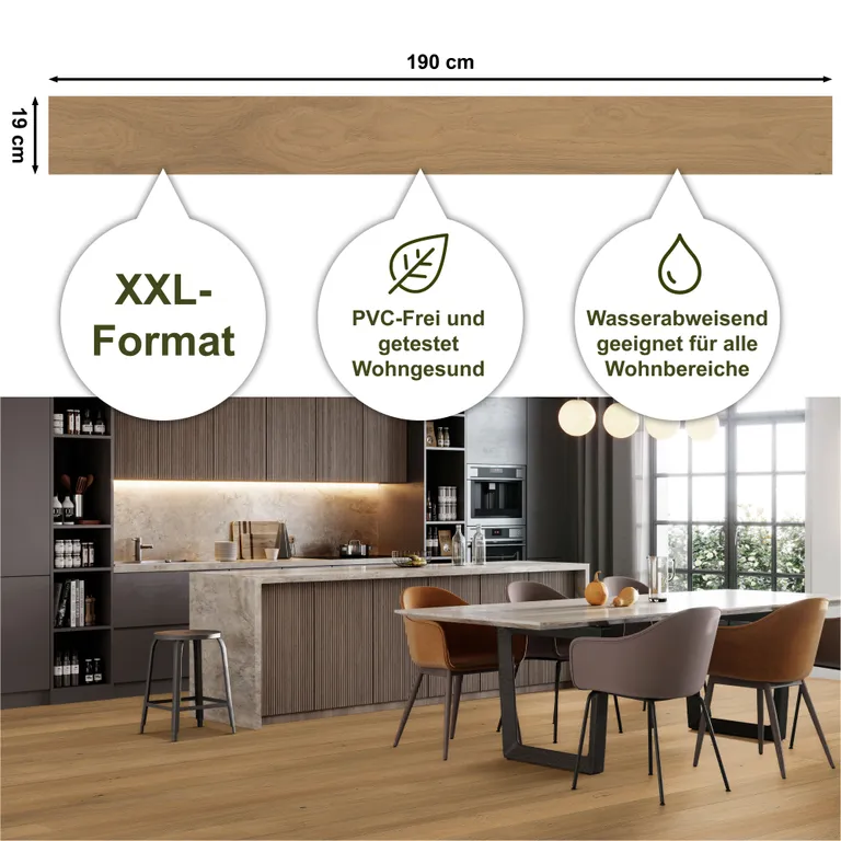 HWZ Klick-Furnierparkettboden PVC-frei, Ökobesserboden Susify, Landhausdiele Eiche Mist 3