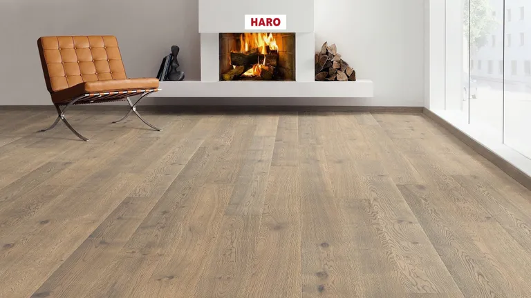 HARO Parkett 4000 Eiche tabakgrau Sauvage retro strukturiert Landhausdiele 2. Wahl 2