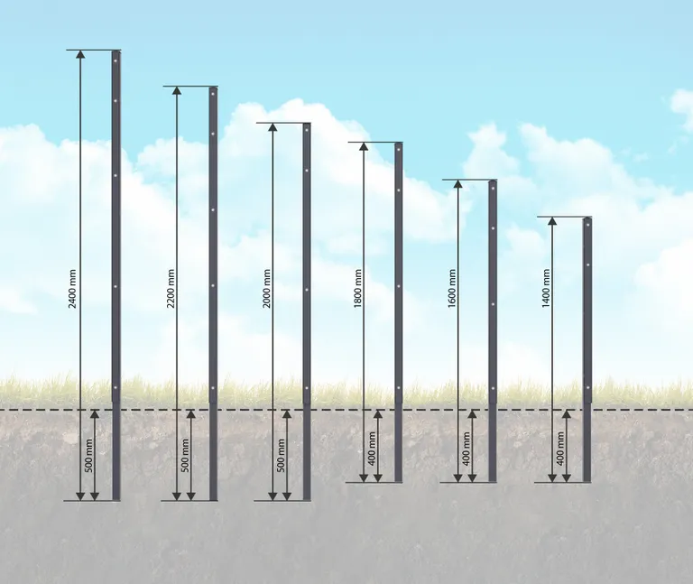 HORI Pfosten F für Doppelstabmattenzaun Höhe 103 cm 5