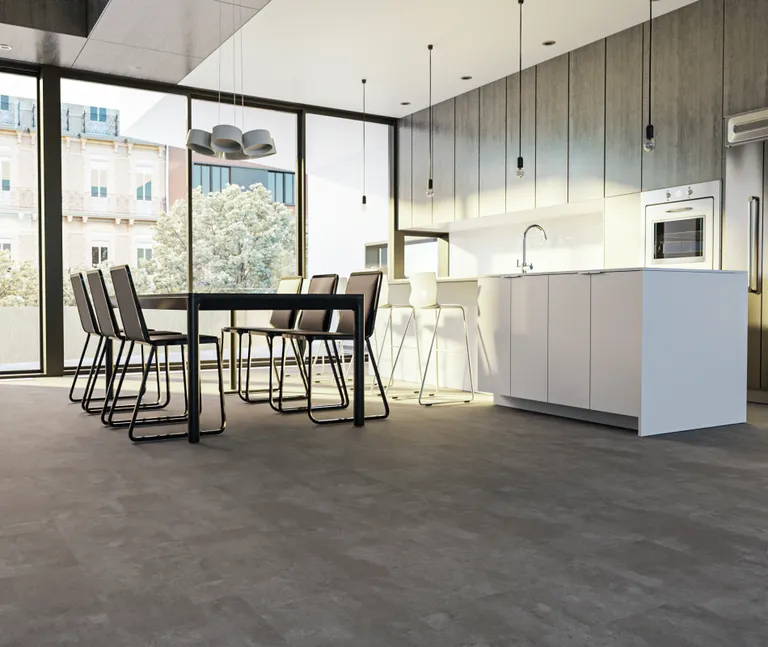 HORI Klick-Hartvinylboden Rigid SPC Steinfliese Bielefeld Beton hell Fliese 0