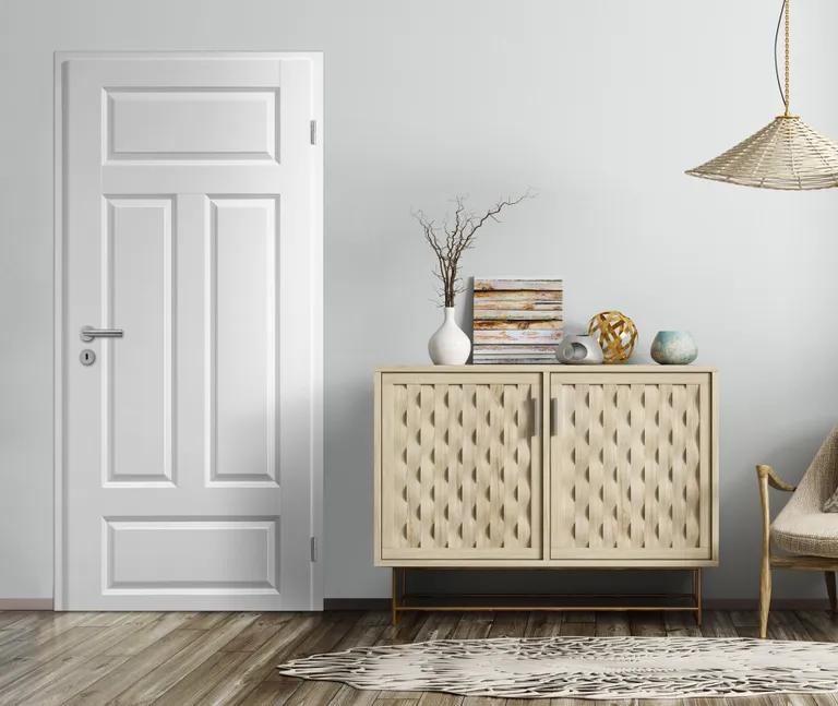 HORI Zimmertür Estella 4Q Weißlack RAL9010 Röhrenspan Rundkante 1