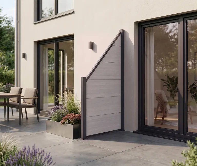 NewTechWood WPC Sichtschutzzaun Stecksystem Castello XXL Schrägelement 3