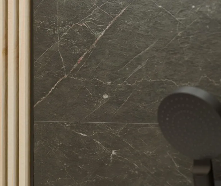 MODEE Wandverkleidung 2800 x 1175 x 4 mm Platte Stone Essence Monreale Black mit Naturstruktur 5