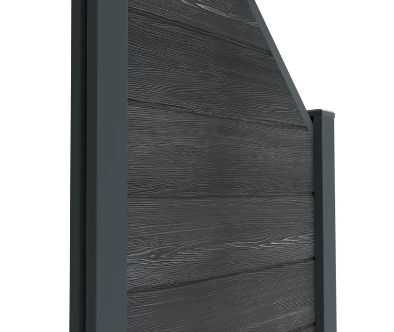 HORI Wood-Design WPC Sichtschutzzaun Stecksystem Schrägelement ohne Pfosten 3