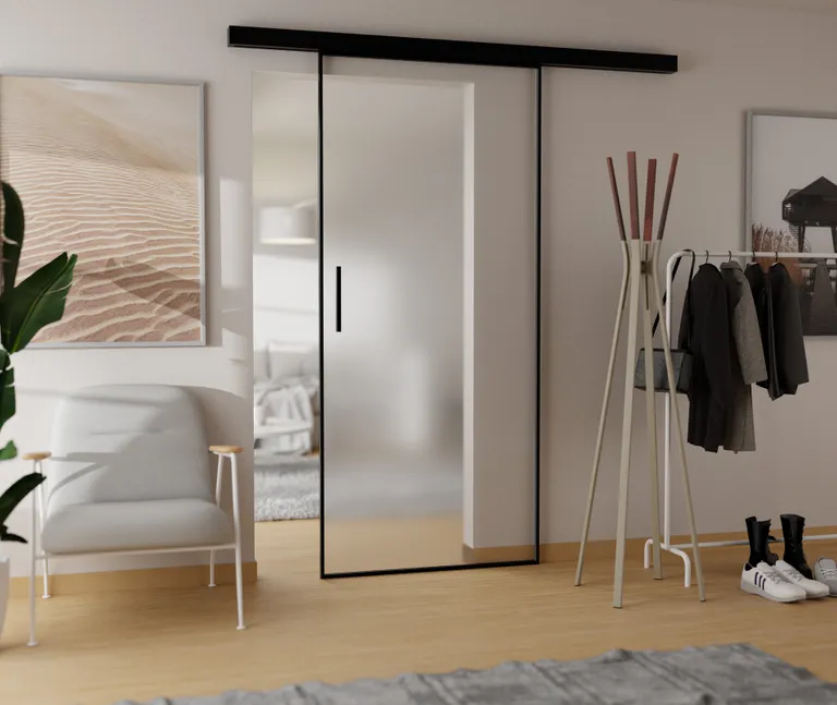 HORI Glasschiebetür Komplettset Loft ESG, 6 mm, satiniert 1