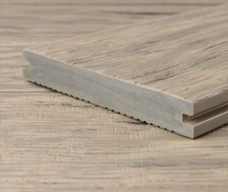 HORI Terrassendielen Komplettset WPC Maui Massiv beige tiefe Holzstruktur + geriffelt 21 x 143 mm 7