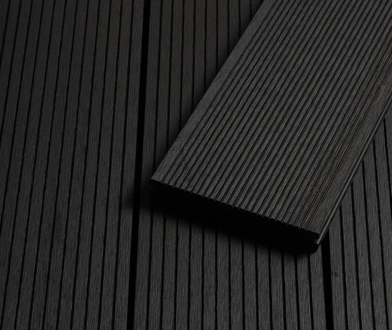 HORI Terrassendielen WPC Mauritius massiv anthrazit grob / fein geriffelt 20 x 140 mm 1