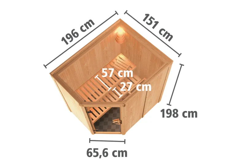 Karibu System-Sauna Saja Eckeinstieg 68 mm 2
