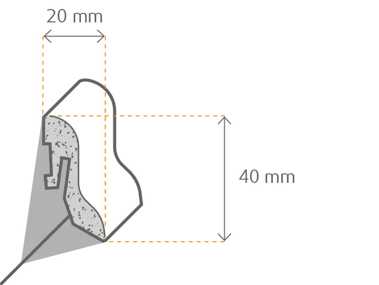 HORI MDF-Kern Sockelleiste Gletscherweiß Grundierfolie ähnlich RAL 9016 Classic Profil 1