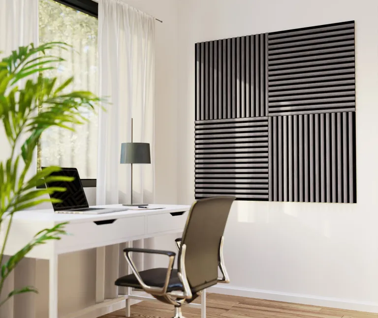 HORI WALL Akustik Dekor Wandpaneele Grey Oak Rundstab Quadratisch 1