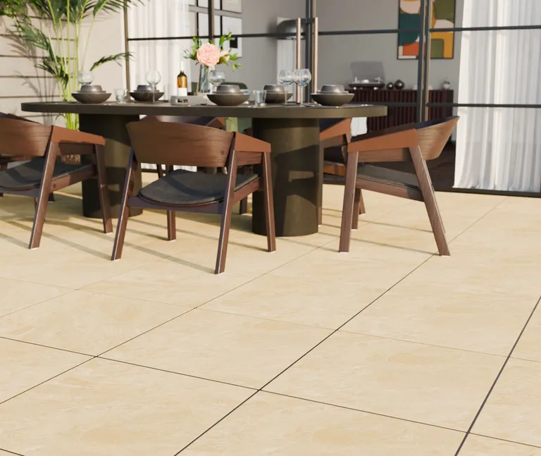 HORI Terrassenplatte Andes creme Feinsteinzeug Steinoptik 2