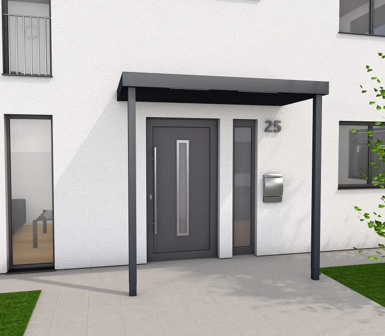Gutta Vordach Haustür BS PLUS aluminium 1
