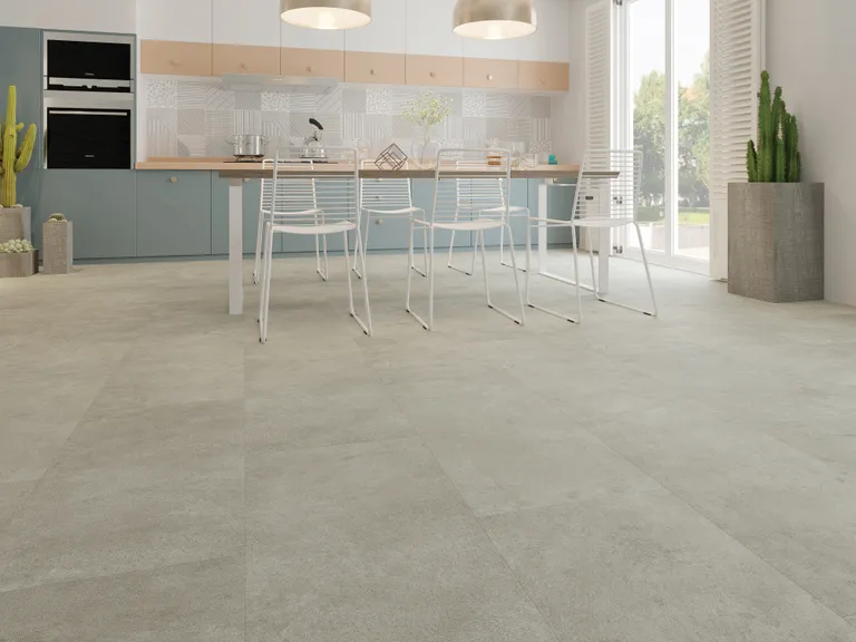 HORI Klick-Hartvinylboden Rigid SPC XXL Fliesenformat Concreto Elefante Steinstruktur 0