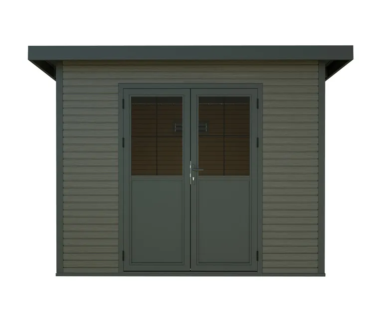 HORI WPC Gartenhaus Rhombus-Optik Braun/Grau 8