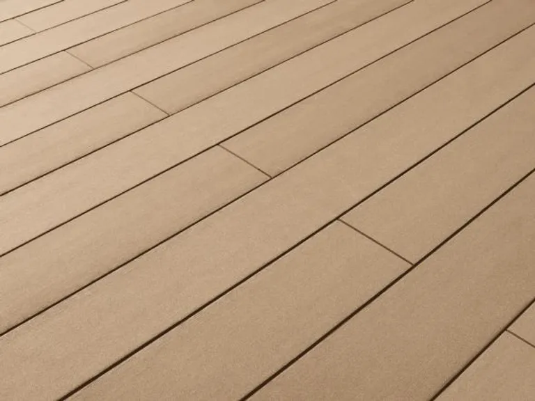 Lignodur terrafina Terrassendielen WPC Massiv XL glatt gebürstet Sand 21 x 196mm 1