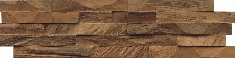 INDO Echtholz Wandverkleidung 3D Holzverblender Teak Diamond Natural 3