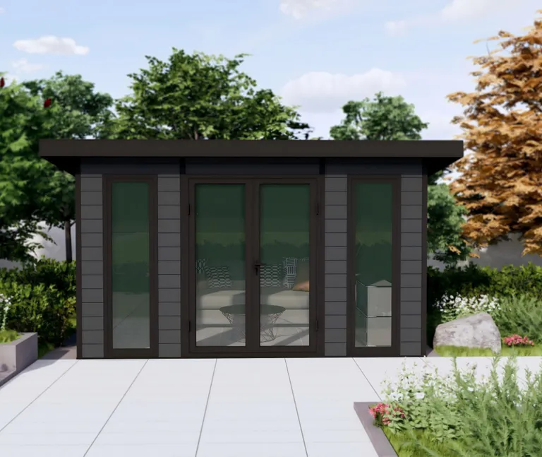 HORI WPC Gartenhaus Premium Line Pultdach grau/anthrazit 5
