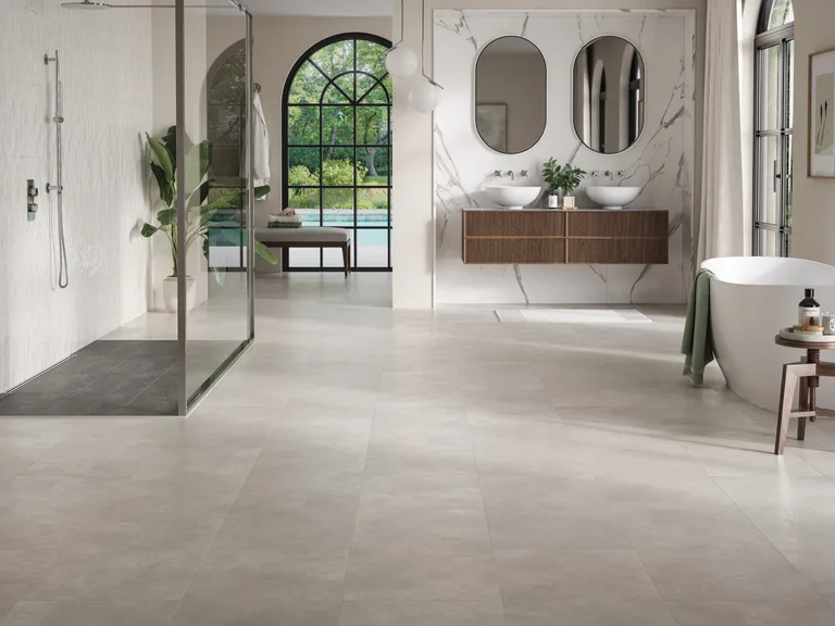 PARADOR PVC freier Klick-Designboden Modular ONE Hydron Beton weiß Steinstruktur Fliese 2