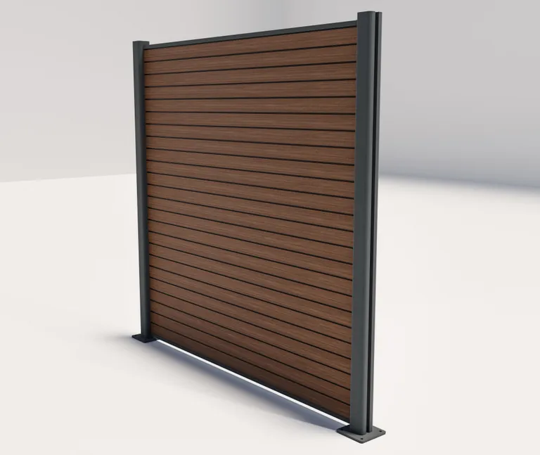 HORI WPC Sichtschutzzaun Stecksystem Rhombus-Style co-extrudiert Komplettset 1