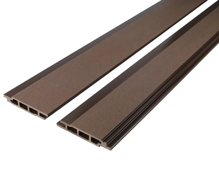 HORI WPC Fassadenverkleidung Hohlkammer braun glatt/gebürstet 129x20mm 1