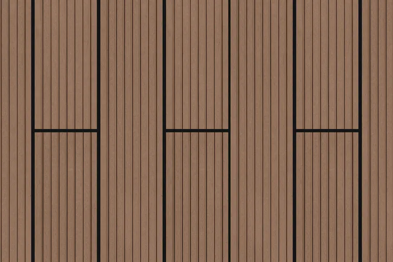 HORI Terrassendielen Komplettset BPC Vollprofil massiv hellbraun 1