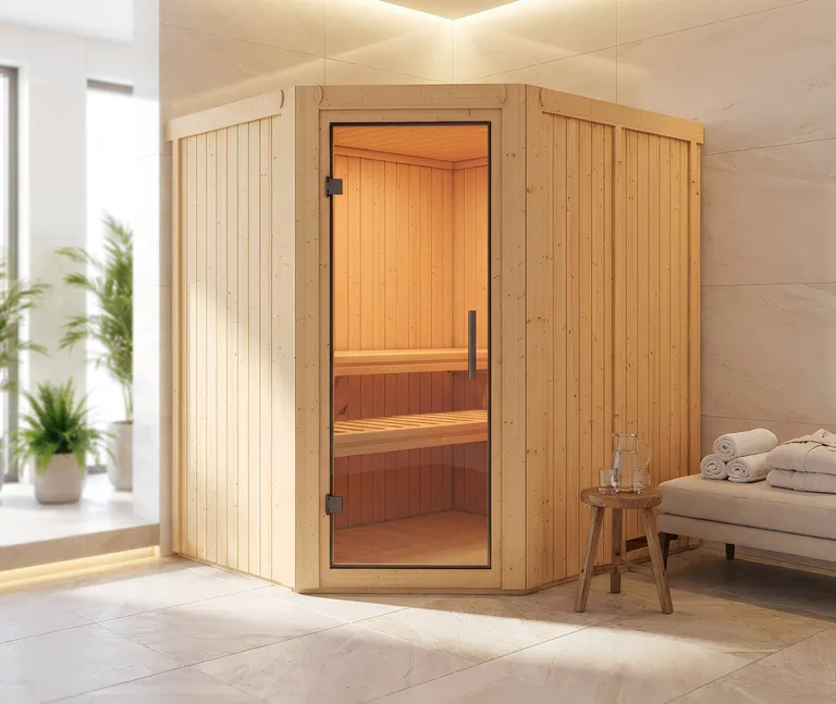 Karibu System-Sauna Komplettset Magne Eckeinstieg 68 mm 0
