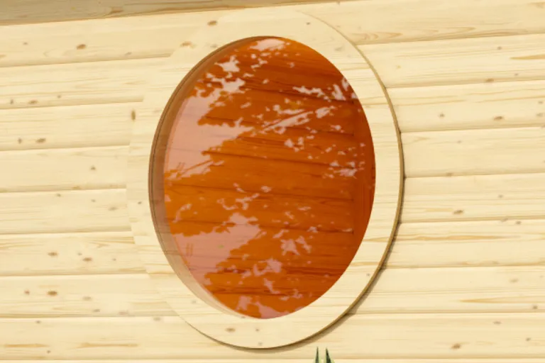 Karibu Saunafenster rund 80 cm klarglas / natur 0