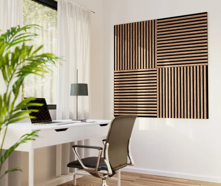 HORI WALL Akustik Dekor Wandpaneele Beige Oak Rundstab Quadratisch 1