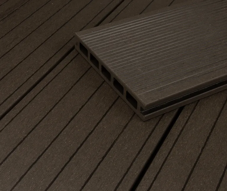 HORI Terrassendielen Komplettset WPC/BPC Hohlkammer dunkelgrau-braun 1