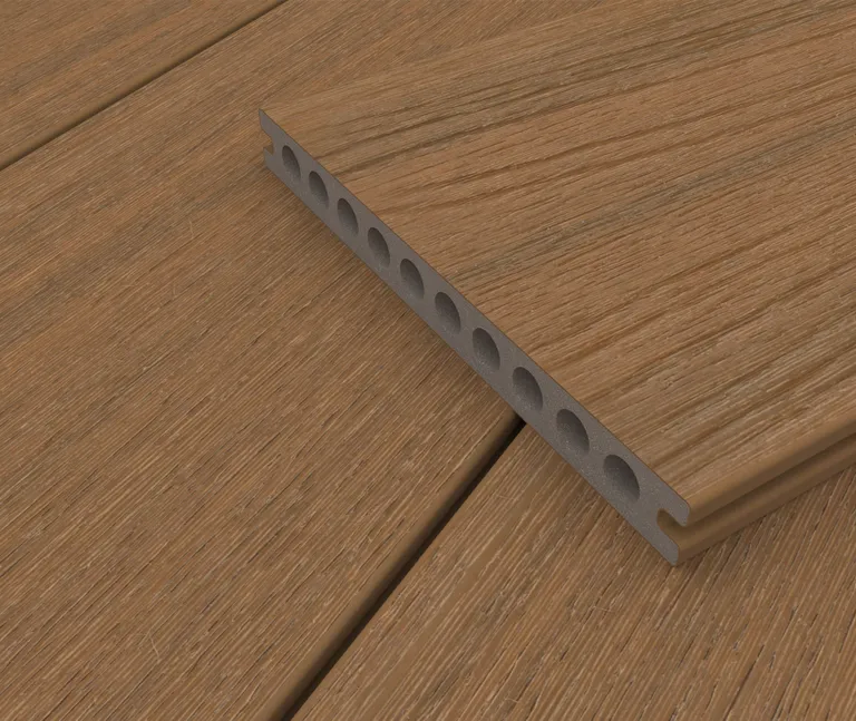 HORI Terrassendiele WPC Hohlkammer Co-Extrudiert tiefe Struktur 22,5 x 210 mm Naturbraun 3