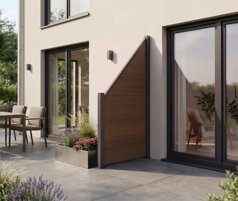NewTechWood WPC Sichtschutzzaun Stecksystem Castello XXL Schrägelement 1
