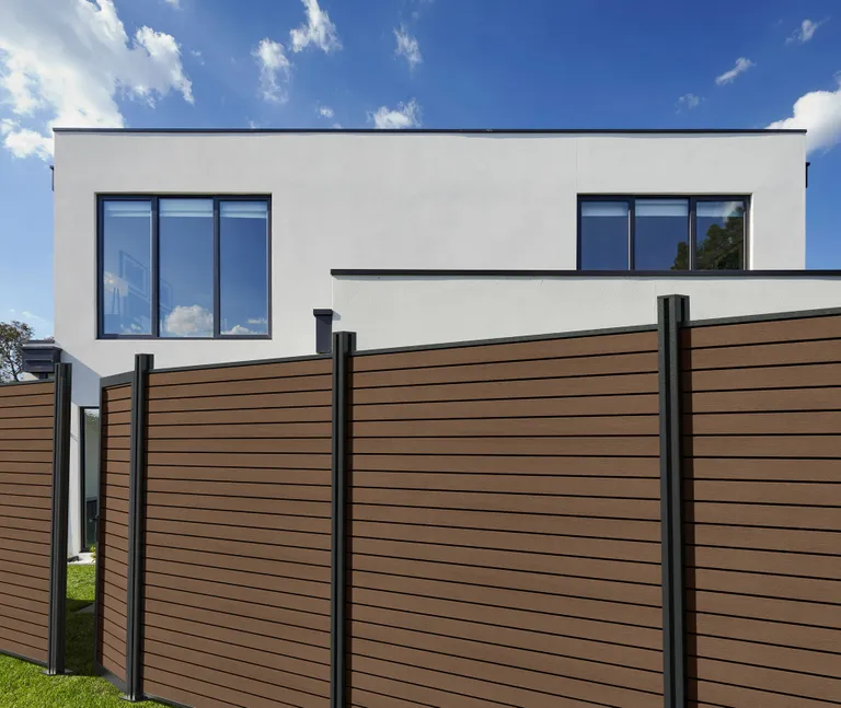 HORI WPC Sichtschutzzaun Stecksystem Rhombus-Style Tor co-extrudiert 3