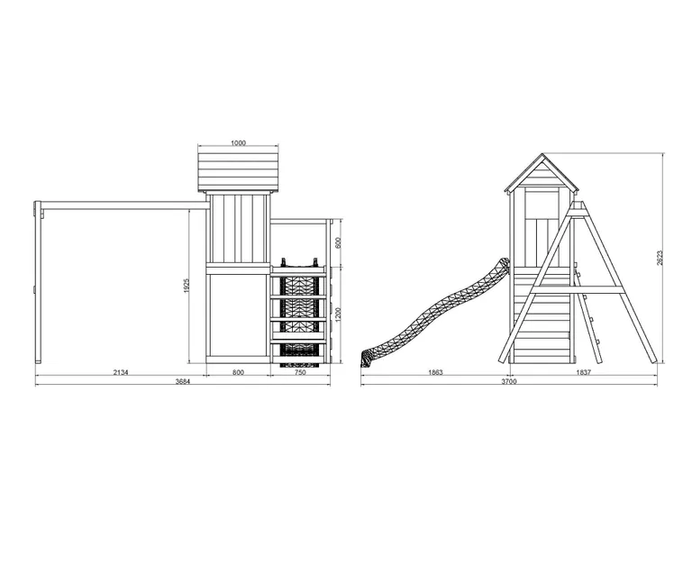 HORI Spielturm Ben, KDI grün mit 2 Schaukeln und Rutsche blau 9