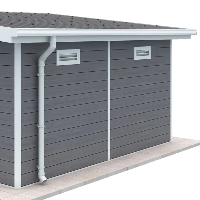 HORI Gartenhaus WPC Modern Line Aluminium Regenrinne  3