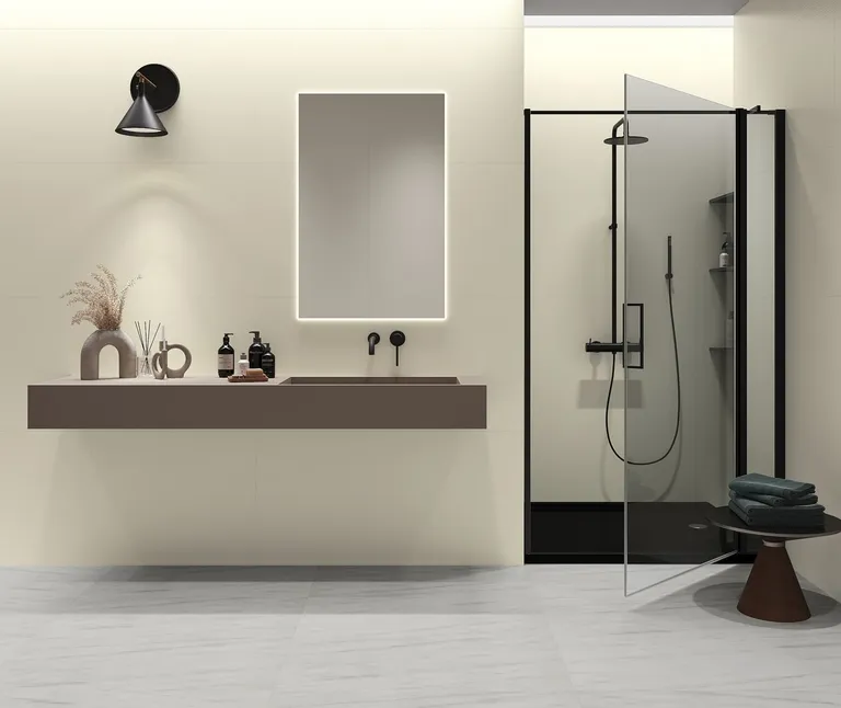 MODEE Wandverkleidung 1200 x 600 x 4 mm Fliese Pure Structure Mono Cashmire mit Streifenstruktur 5