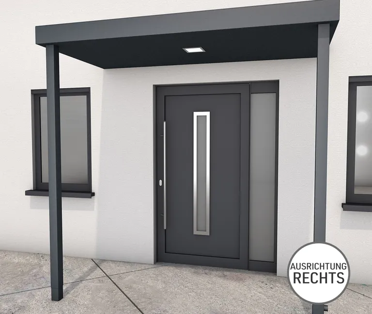 Gutta Vordach Haustür BS PLUS aluminium 1