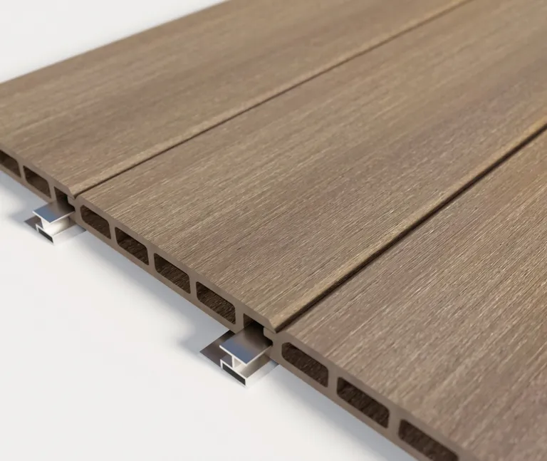 HORI WPC Fassadenverkleidung Hohlkammer braun bi-color co-extrudiert 138x20mm 2