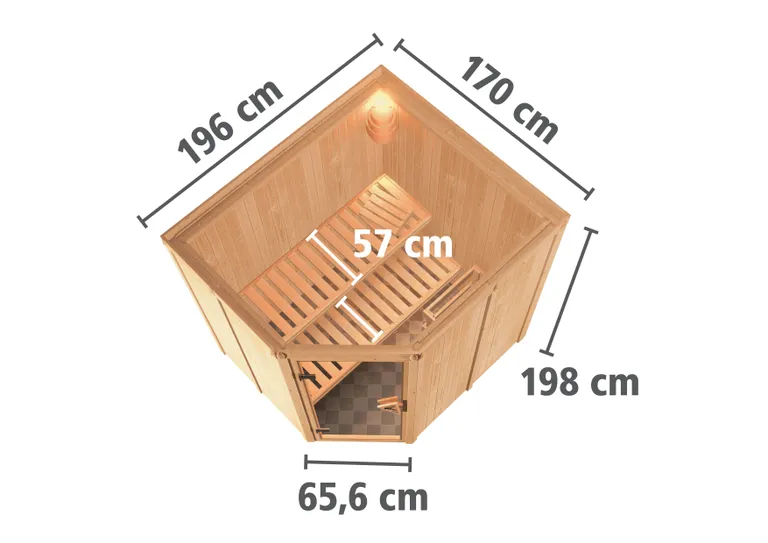 Karibu System-Sauna Lilja Eckeinstieg 68 mm 2